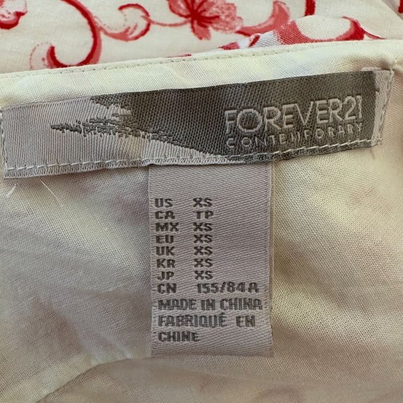 Forever 21 Womens Cream Red Floral Print Sleeveless Fit & Flare Dress Size XS - Picture 6 of 8